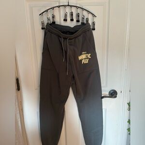 White fox gray sweatpants